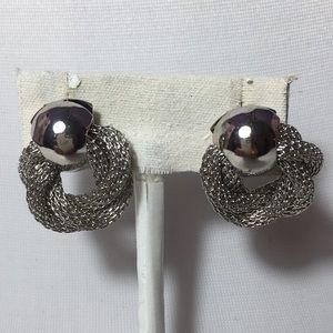 Silver tone post earrings